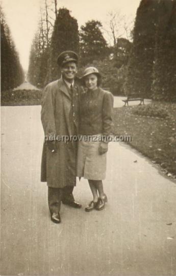 Peter Provenzano Photo Album Image_copy_005.jpg - Victor Bono and Connie (last name unkown) in Grosvenor Park, Chester, England. Fall of 1940.